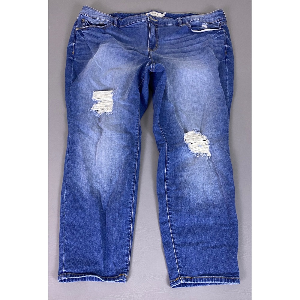 Torrid Jeans Women's Plus Size 24XS‎ Blue Distressed Medium Wash Denim